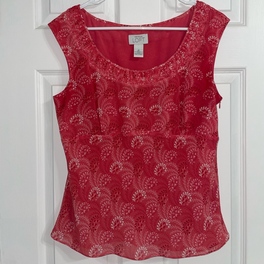 Pink paisley floral blouse